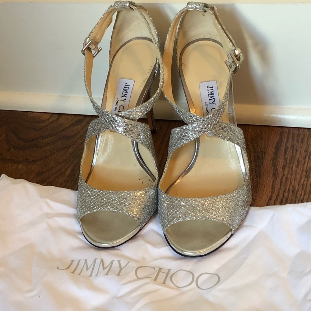 Jimmy Choo Emily 100mm Glitter Sandal